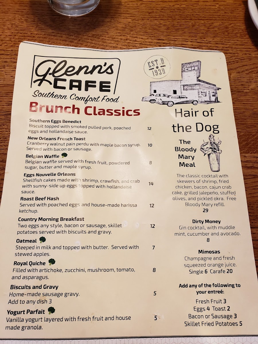 Menu - Glenn's Cafe photo 1